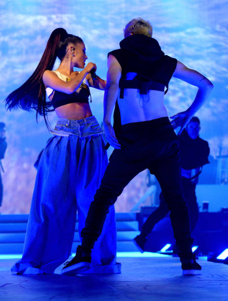 Ariana Grande performs on stage during the "Dangerous Woman" Tour Opener at Talking Stick Resort Arena on February 3, 20