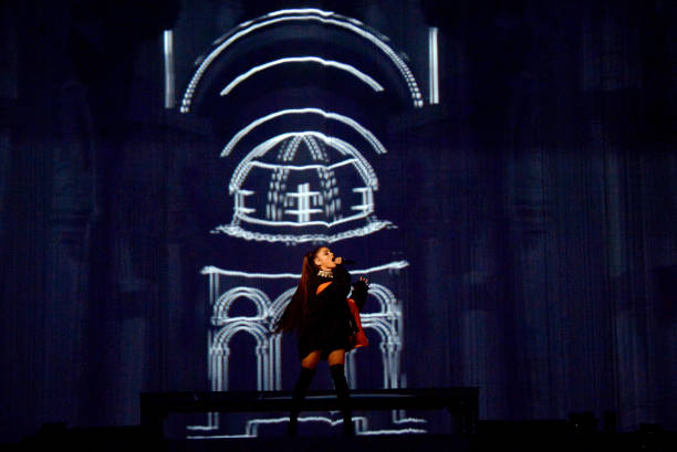 Ariana Grande performs on stage during the "Dangerous Woman" Tour Opener at Talking Stick Resort Arena on February 3, 20