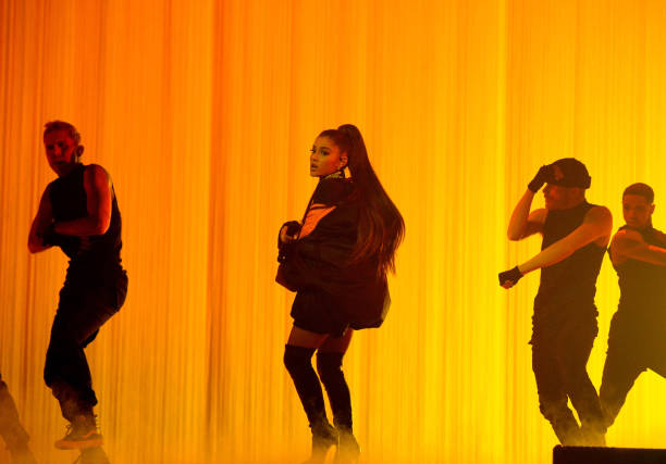 Ariana Grande performs on stage during the "Dangerous Woman" Tour Opener at Talking Stick Resort Arena on February 3, 2017 in Phoenix, Arizona. (612×427)