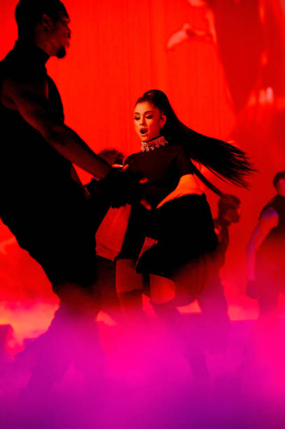 Ariana Grande performs on stage during the "Dangerous Woman" Tour Opener at Talking Stick Resort Arena on February 3, 2017 in Phoenix, Arizona. (407×612)