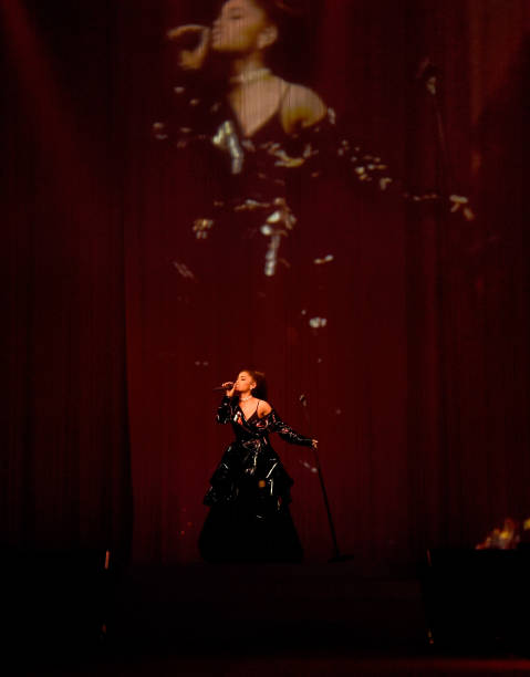 Ariana Grande performs on stage during the "Dangerous Woman" Tour Opener at Talking Stick Resort Arena on February 3, 2017 in Phoenix, Arizona. (479×612)