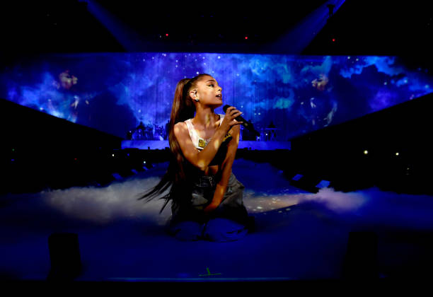 Ariana Grande performs on stage during the "Dangerous Woman" Tour Opener at Talking Stick Resort Arena on February 3, 2017 in Phoenix, Arizona. (612×420)