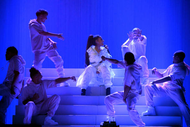 Ariana Grande performs on stage during the "Dangerous Woman" Tour Opener at Talking Stick Resort Arena on February 3, 2017 in Phoenix, Arizona. (612×408)