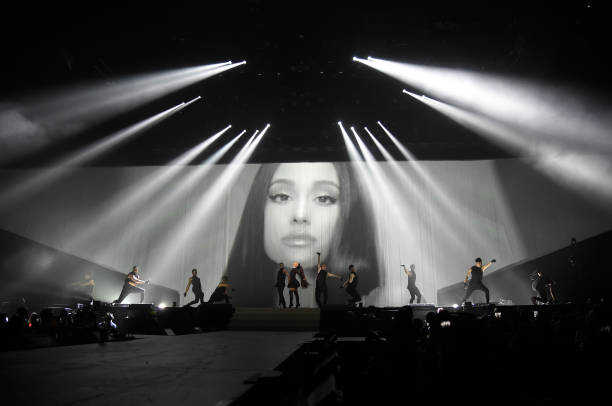 Ariana Grande performs on stage during the "Dangerous Woman" Tour Opener at Talking Stick Resort Arena on February 3, 20