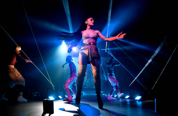 Ariana Grande performs on stage during the "Dangerous Woman" Tour Opener at Talking Stick Resort Arena on February 3, 20