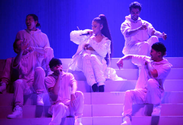 Ariana Grande performs on stage during the "Dangerous Woman" Tour Opener at Talking Stick Resort Arena on February 3, 2017 in Phoenix, Arizona. (612×418)