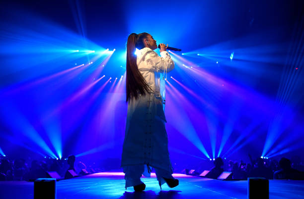 Ariana Grande performs on stage during the "Dangerous Woman" Tour Opener at Talking Stick Resort Arena on February 3, 20