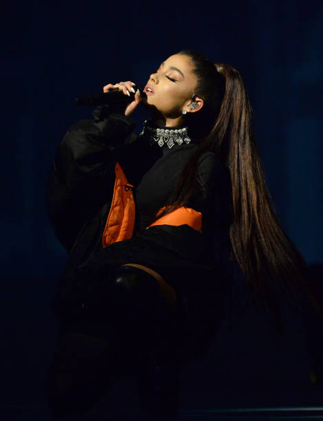 Ariana Grande performs on stage during the "Dangerous Woman" Tour Opener at Talking Stick Resort Arena on February 3, 2017 in Phoenix, Arizona. (469×612)