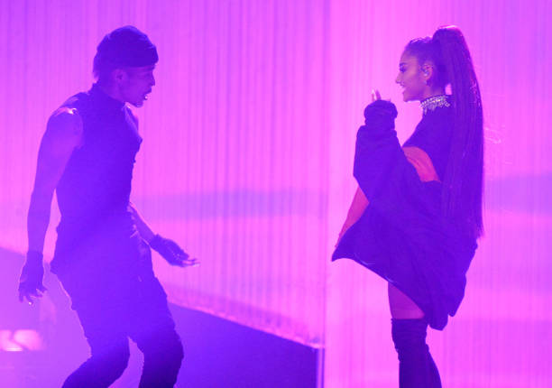 Ariana Grande performs on stage during the "Dangerous Woman" Tour Opener at Talking Stick Resort Arena on February 3, 20