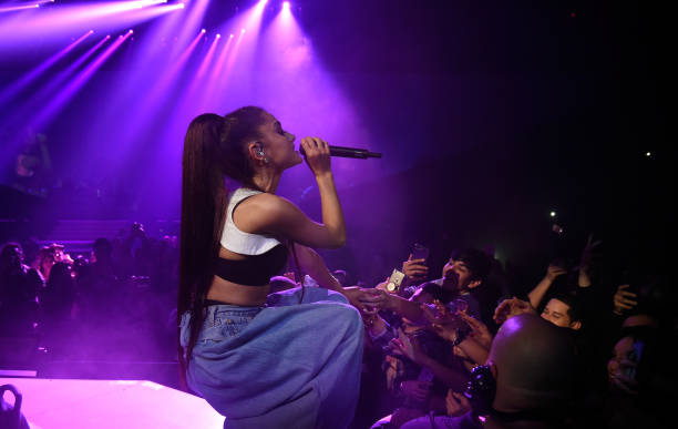 Ariana Grande performs on stage during the "Dangerous Woman" Tour Opener at Talking Stick Resort Arena on February 3, 2017 in Phoenix, Arizona. (612×387)