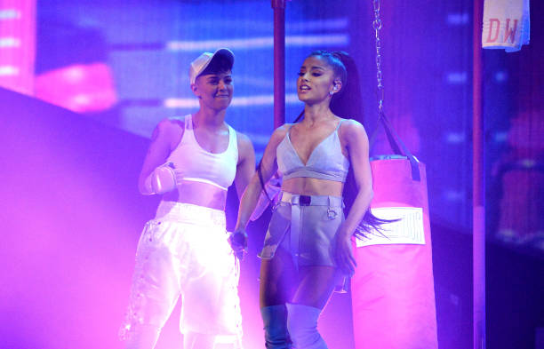 Ariana Grande performs on stage during the "Dangerous Woman" Tour Opener at Talking Stick Resort Arena on February 3, 20