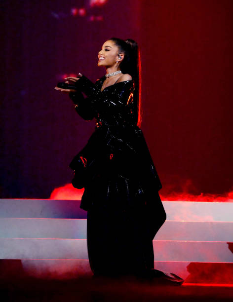 Ariana Grande performs on stage during the "Dangerous Woman" Tour Opener at Talking Stick Resort Arena on February 3, 20