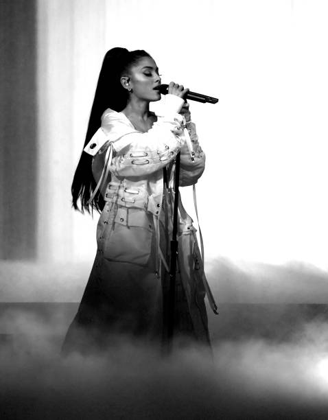 Ariana Grande performs on stage during the "Dangerous Woman" Tour Opener at Talking Stick Resort Arena on February 3, 2017 in Phoenix, Arizona. (478×612)
