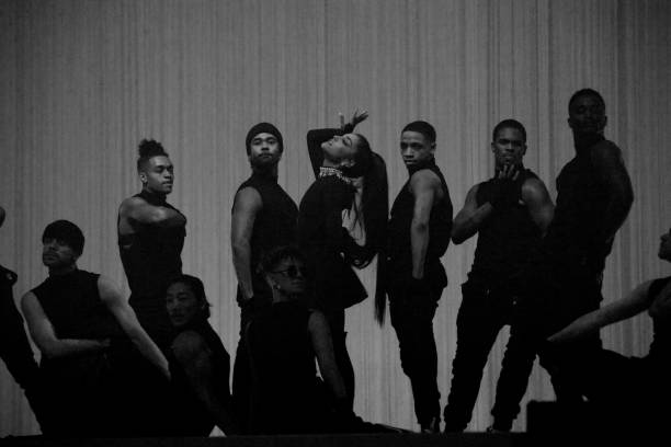 Ariana Grande performs on stage during the "Dangerous Woman" Tour Opener at Talking Stick Resort Arena on February 3, 2017 in Phoenix, Arizona. (612×408)
