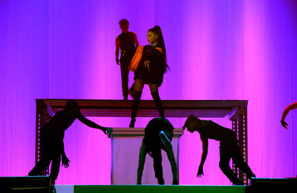 Ariana Grande performs on stage during the "Dangerous Woman" Tour Opener at Talking Stick Resort Arena on February 3, 2017 in Phoenix, Arizona. (612×397)