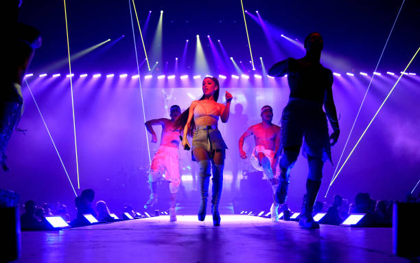 Ariana Grande performs on stage during the "Dangerous Woman" Tour Opener at Talking Stick Resort Arena on February 3, 2017 in Phoenix, Arizona. (612×383)