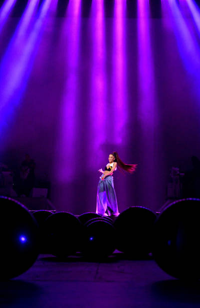 Ariana Grande performs on stage during the "Dangerous Woman" Tour Opener at Talking Stick Resort Arena on February 3, 2017 in Phoenix, Arizona. (399×612)