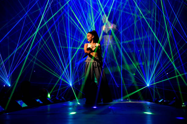 Ariana Grande performs on stage during the "Dangerous Woman" Tour Opener at Talking Stick Resort Arena on February 3, 2017 in Phoenix, Arizona. (612×406)