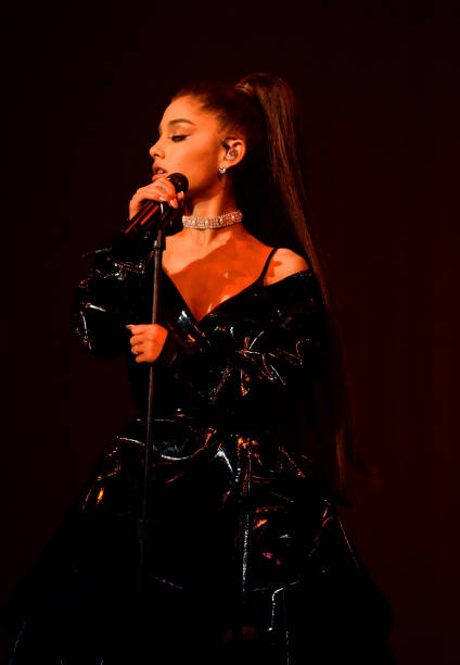 Ariana Grande performs on stage during the "Dangerous Woman" Tour Opener at Talking Stick Resort Arena on February 3, 2017 in Phoenix, Arizona. (424×612)