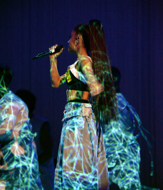 Ariana Grande performs on stage during the "Dangerous Woman" Tour Opener at Talking Stick Resort Arena on February 3, 20