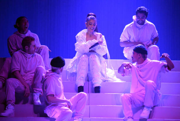 Ariana Grande performs on stage during the "Dangerous Woman" Tour Opener at Talking Stick Resort Arena on February 3, 2017 in Phoenix, Arizona. (612×414)