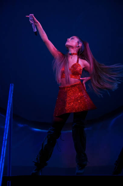 Ariana Grande performs onstage during Ariana Grande Sweetener World Tour at Staples Center on May 07, 2019 in Los Angele