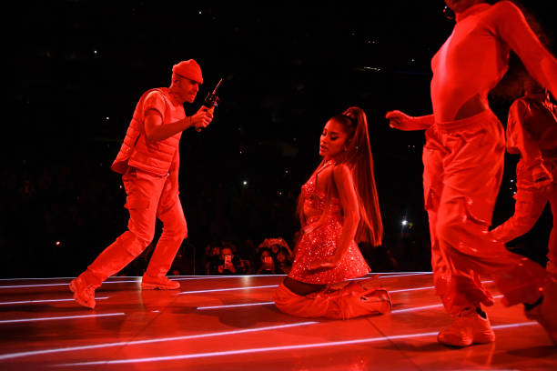 Ariana Grande performs onstage during Ariana Grande Sweetener World Tour at Staples Center on May 07, 2019 in Los Angele