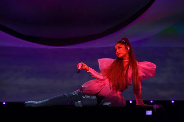 Ariana Grande performs onstage during Ariana Grande Sweetener World Tour at Staples Center on May 07, 2019 in Los Angele