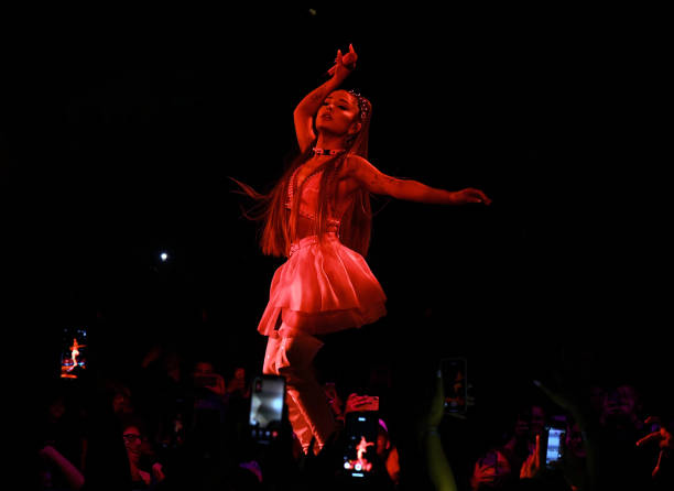 Ariana Grande performs onstage during Ariana Grande Sweetener World Tour at Staples Center on May 07, 2019 in Los Angele