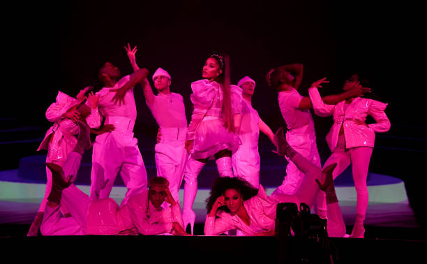 Ariana Grande performs onstage during Ariana Grande Sweetener World Tour at Staples Center on May 07, 2019 in Los Angeles, California. (612×378)