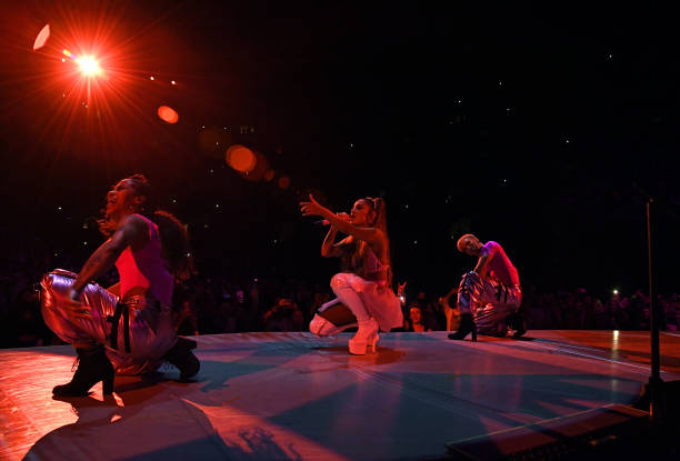 Ariana Grande performs onstage during Ariana Grande Sweetener World Tour at Staples Center on May 07, 2019 in Los Angeles, California. (612×415)