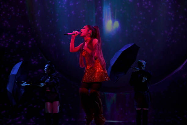 Ariana Grande performs onstage during Ariana Grande Sweetener World Tour at Staples Center on May 07, 2019 in Los Angele