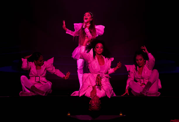 Ariana Grande performs onstage during Ariana Grande Sweetener World Tour at Staples Center on May 07, 2019 in Los Angeles, California. (612×417)