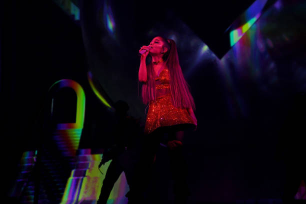 Ariana Grande performs onstage during Ariana Grande Sweetener World Tour at Staples Center on May 07, 2019 in Los Angele