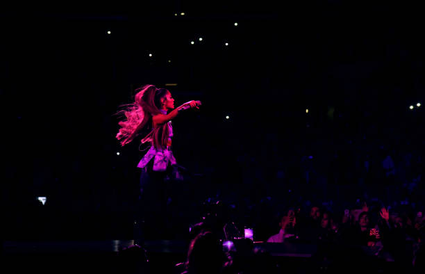 Ariana Grande performs onstage during Ariana Grande Sweetener World Tour at Staples Center on May 07, 2019 in Los Angele