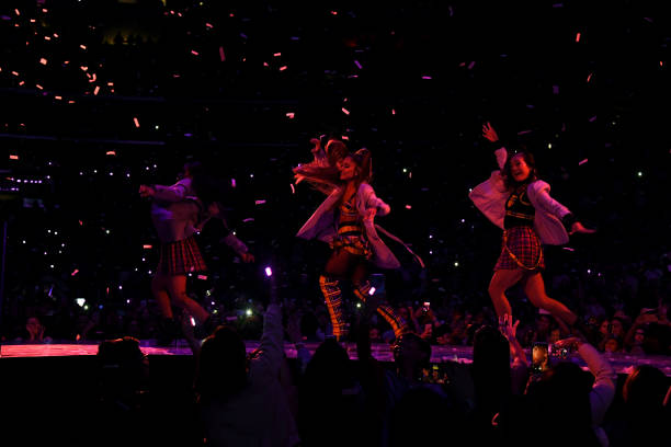 Ariana Grande performs onstage during Ariana Grande Sweetener World Tour at Staples Center on May 07, 2019 in Los Angele