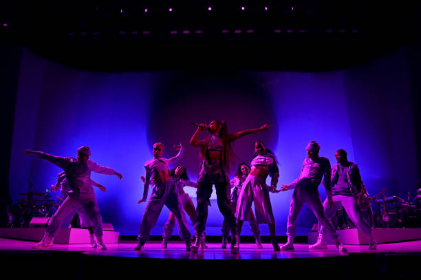 Ariana Grande performs onstage during Ariana Grande Sweetener World Tour at Staples Center on May 07, 2019 in Los Angele
