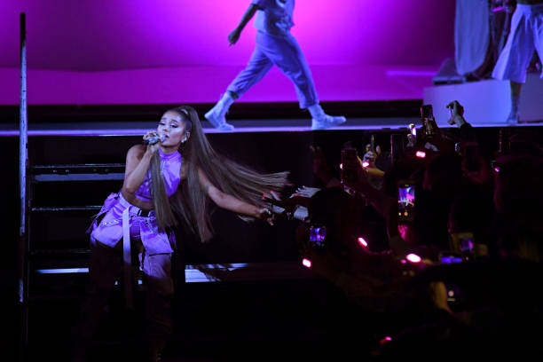 Ariana Grande performs onstage during Ariana Grande Sweetener World Tour at Staples Center on May 07, 2019 in Los Angeles, California. (612×408)