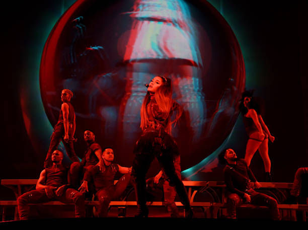 Ariana Grande performs onstage during Ariana Grande Sweetener World Tour at Staples Center on May 07, 2019 in Los Angeles, California. (612×457)