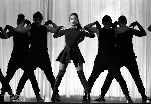 Ariana Grande performs onstage during her "Dangerous Woman" tour at Madison Square Garden on February 23, 2017 in New York City. (612×423)