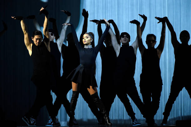 Ariana Grande performs onstage during her "Dangerous Woman" tour at Madison Square Garden on February 23, 2017 in New York City. (612×407)