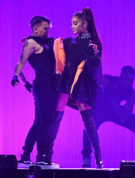 Ariana Grande performs onstage during her "Dangerous Woman" tour at Madison Square Garden on February 23, 2017 in New York City. (465×612)