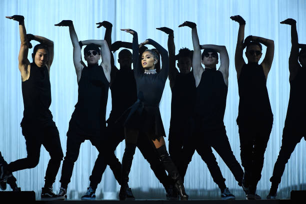 Ariana Grande performs onstage during her "Dangerous Woman" tour at Madison Square Garden on February 23, 2017 in New York City. (612×407)