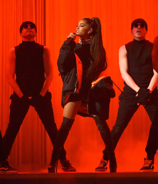 Ariana Grande performs onstage during her "Dangerous Woman" tour at Madison Square Garden on February 23, 2017 in New York City. (525×612)