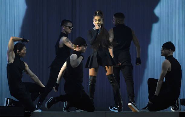 Ariana Grande performs onstage during her "Dangerous Woman" tour at Madison Square Garden on February 23, 2017 in New York City. (612×386)