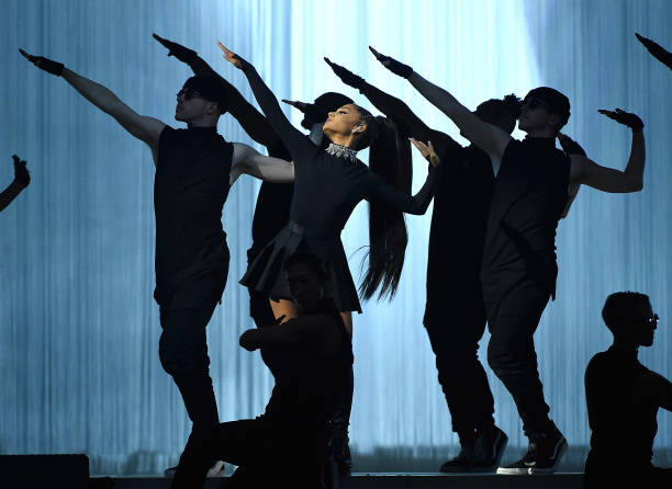 Ariana Grande performs onstage during her "Dangerous Woman" tour at Madison Square Garden on February 23, 2017 in New York City. (612×446)
