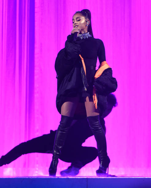 Ariana Grande performs onstage during her "Dangerous Woman" tour at Madison Square Garden on February 23, 2017 in New Yo