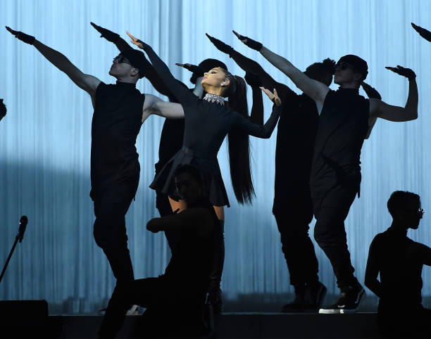 Ariana Grande performs onstage during her "Dangerous Woman" tour at Madison Square Garden on February 23, 2017 in New York City. (612×482)