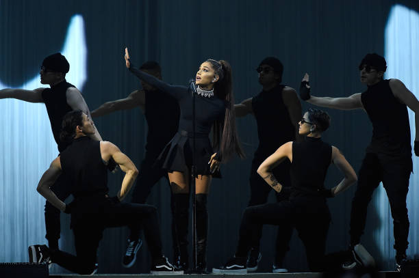 Ariana Grande performs onstage during her "Dangerous Woman" tour at Madison Square Garden on February 23, 2017 in New York City. (612×407)