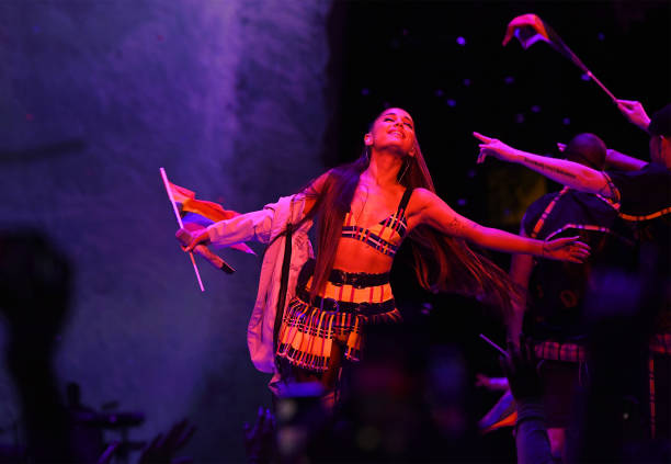 Ariana Grande performs onstage during her "Sweetener World Tour" at Madison Square Garden on June 18, 2019 in New York C